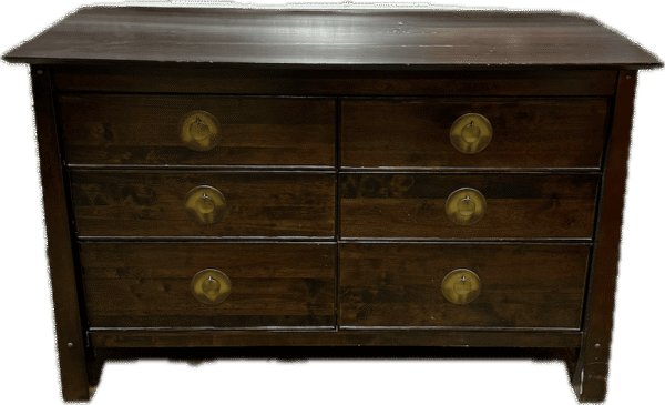 Wood Dresser with Gold Medallion Handles