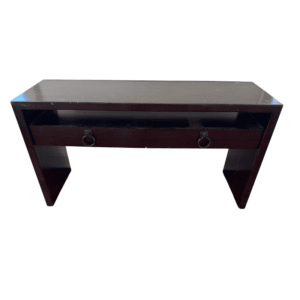 Dark Wood Console with Distinctive Ring Pulls