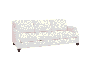 Cream Upholstered Three-Seat Sofa