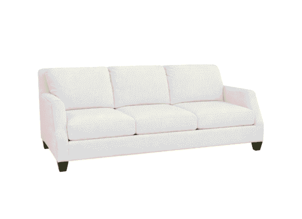 Cream Upholstered Three-Seat Sofa