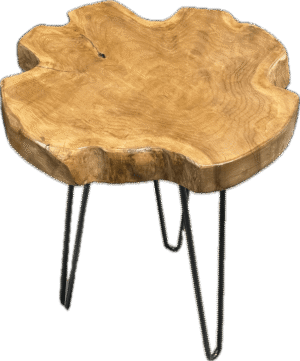 Low Raw Edge Wood Grain Side Table