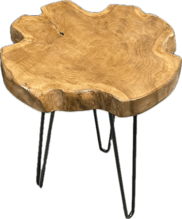Low Raw Edge Wood Grain Side Table