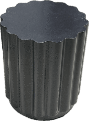 Scalloped Round Black Side Table