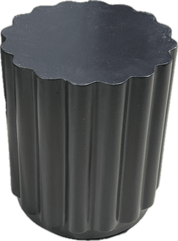 Scalloped Round Black Side Table