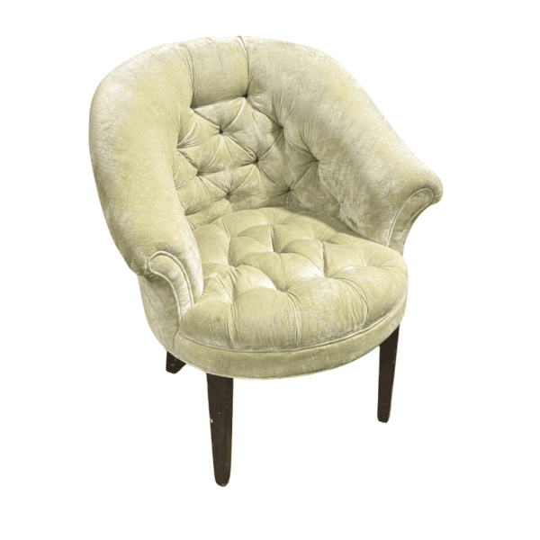 Velvet Light Green Tufted Chair