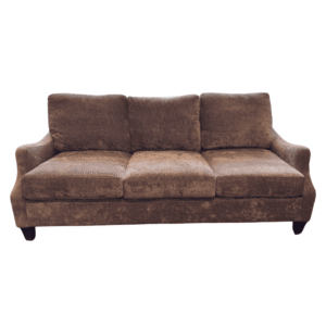 Mocha Velvet Sofa with Bronze Nailheads