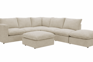 6 Piece Modular Flange Cushion Oatmeal Sectional