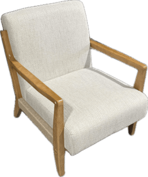 Mid Century Modern Medium Wood and Rattan Chair
