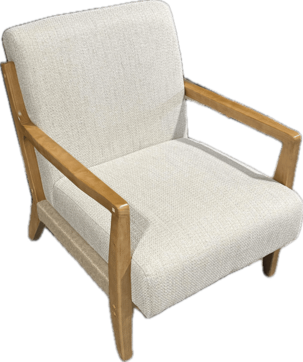 Mid Century Modern Medium Wood and Rattan Chair