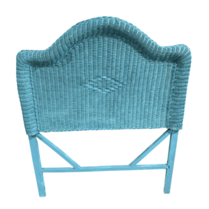 Aqua Blue Twin Wicker Headboard