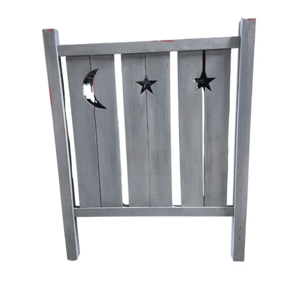 Blue Wood Moon and Star Twin Headboard