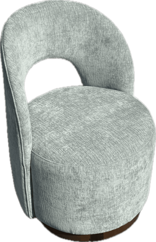 Light Blue Round Swivel Chair