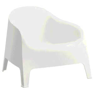 White Sculptural Form Outdoor Chairs