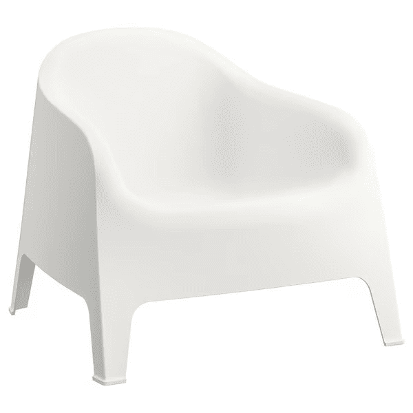 White Sculptural Form Outdoor Chairs