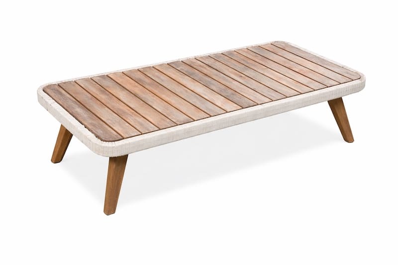 Four Piece White Woven Outdoor Patio Set - Image 3