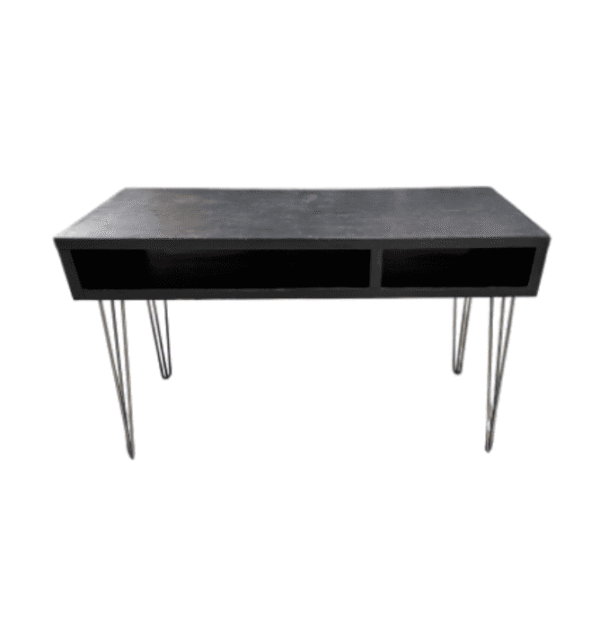 Black Painted Hairpin Leg Wood Desk