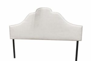 Cream King Headboard with Silver Nailheads