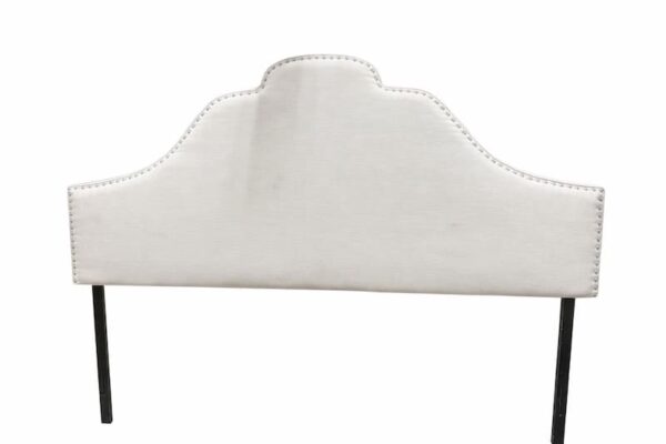 Cream King Headboard with Silver Nailheads