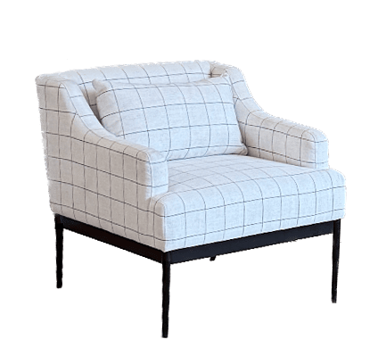 Accent Chair with Grid Pattern