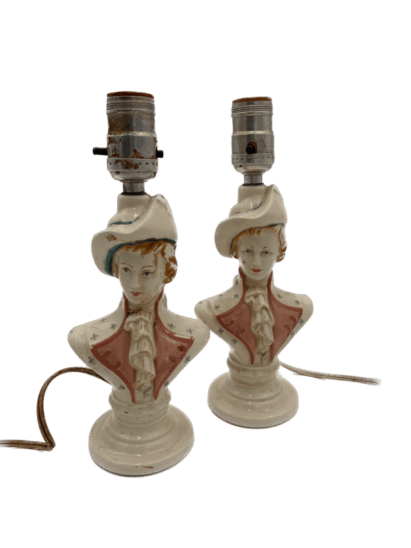 Johnson-Lazare Victorian Bust Boudoir Lamps