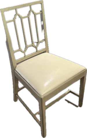 Light Wood Dining Chairs with Cream Faux Leather Seat