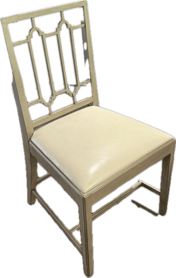 Light Wood Dining Chairs with Cream Faux Leather Seat