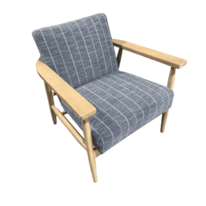 Grey Pinstriped Light Wood Chair