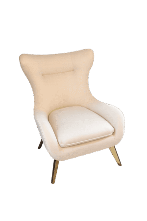 White Modern Chair With Gold Legs