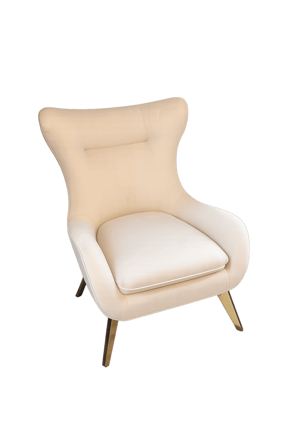 White Modern Chair With Gold Legs