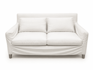 White Outdoor Sofa with Cushions