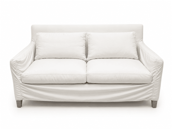 White Outdoor Sofa with Cushions