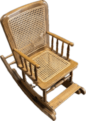 Antique Extending Children's Rattan Rocking Chair