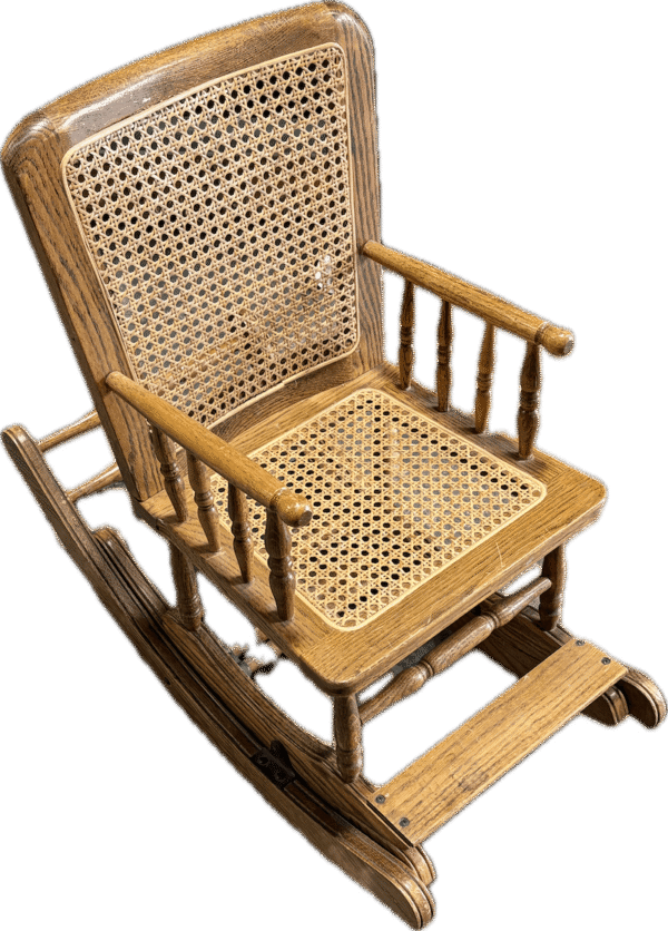 Antique Extending Children's Rattan Rocking Chair