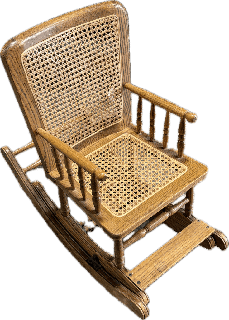 Antique Extending Children's Rattan Rocking Chair