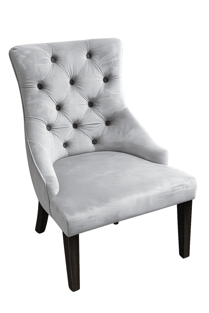 Grey Tufted Velvet Dining Chair