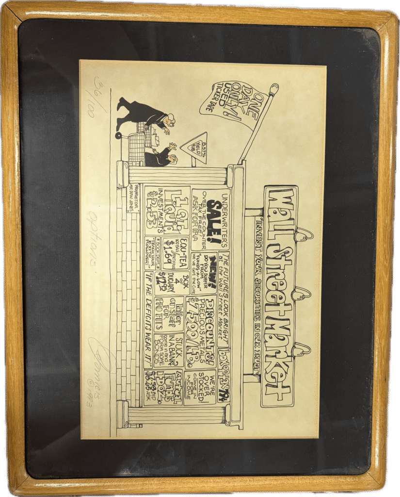 Wall Street Market Framed Illustration