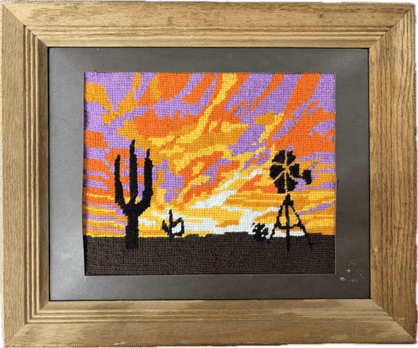 Framed Western Needlepoint