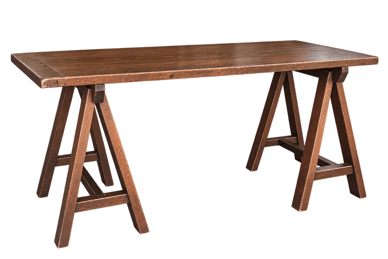 Dark Wood Saw Horse Base Desk