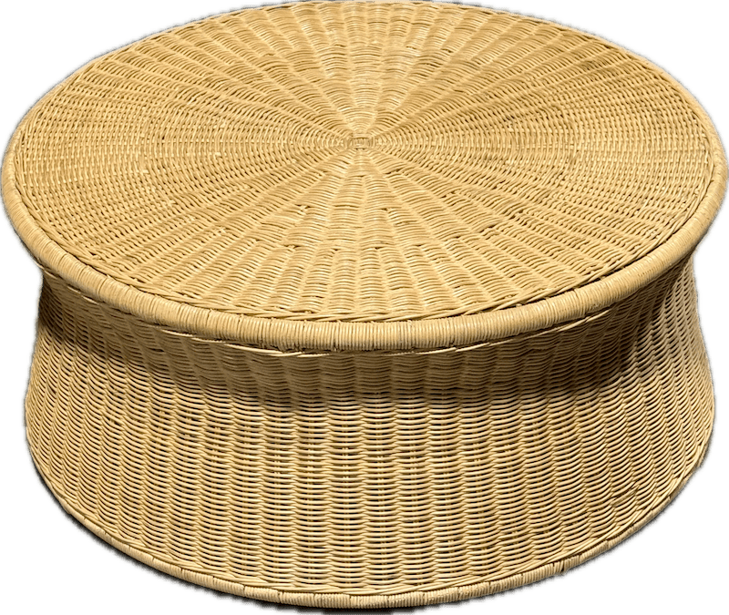 Round Natural Rattan Coffee Table