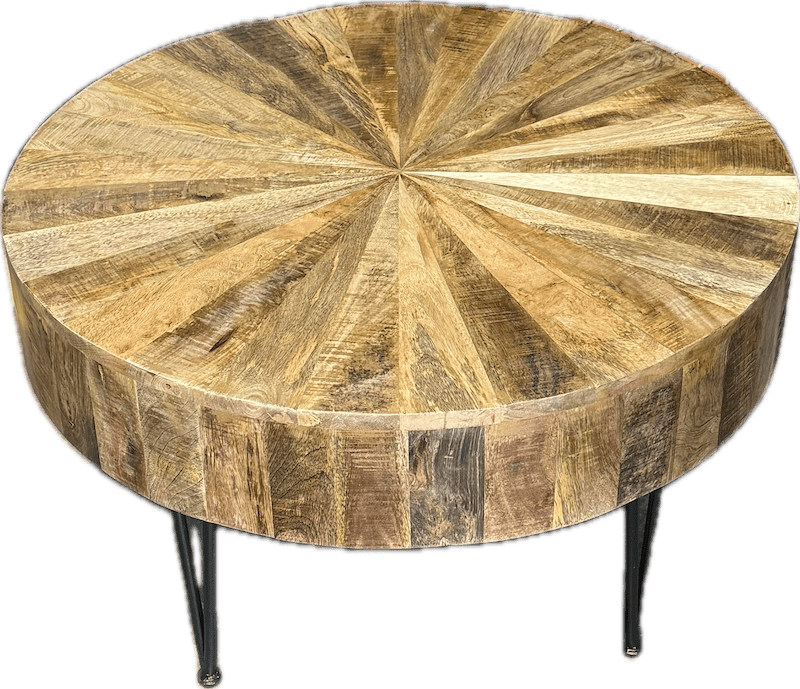 Round Pie Wood Coffee Table