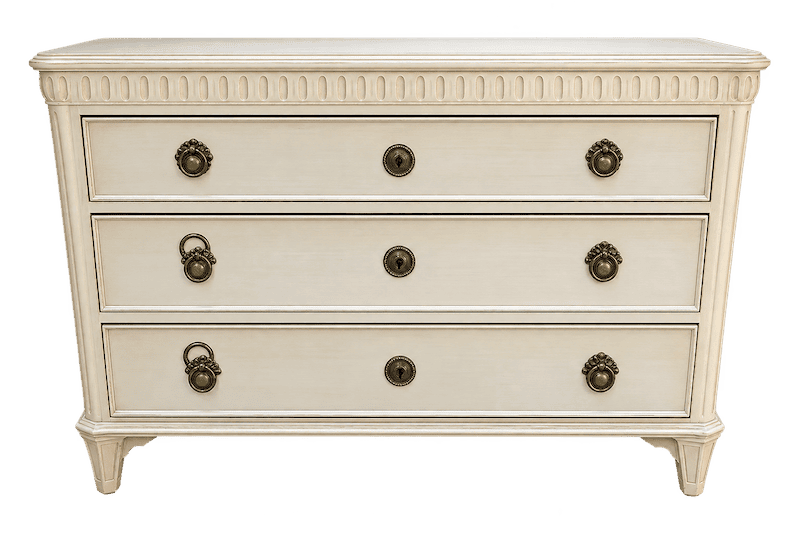 Cream Gustavian-style Weathered Chest