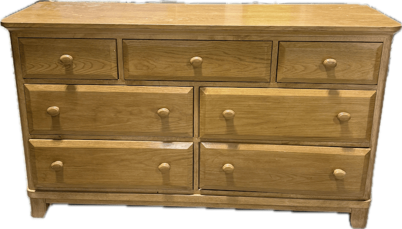 Light Wood Seven-Drawer Dresser