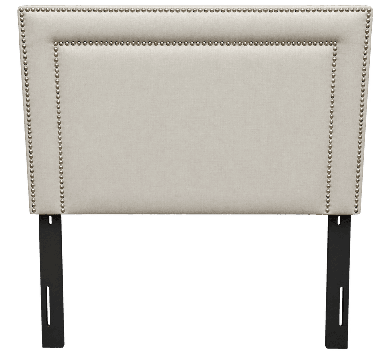 Grey Twin Headboard with Silver Nailheads