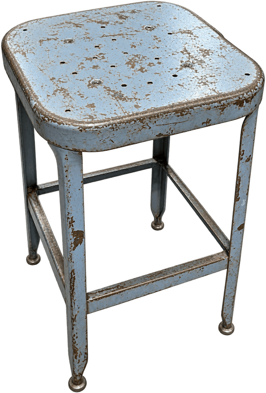 Vintage Square Seat Metal Stool