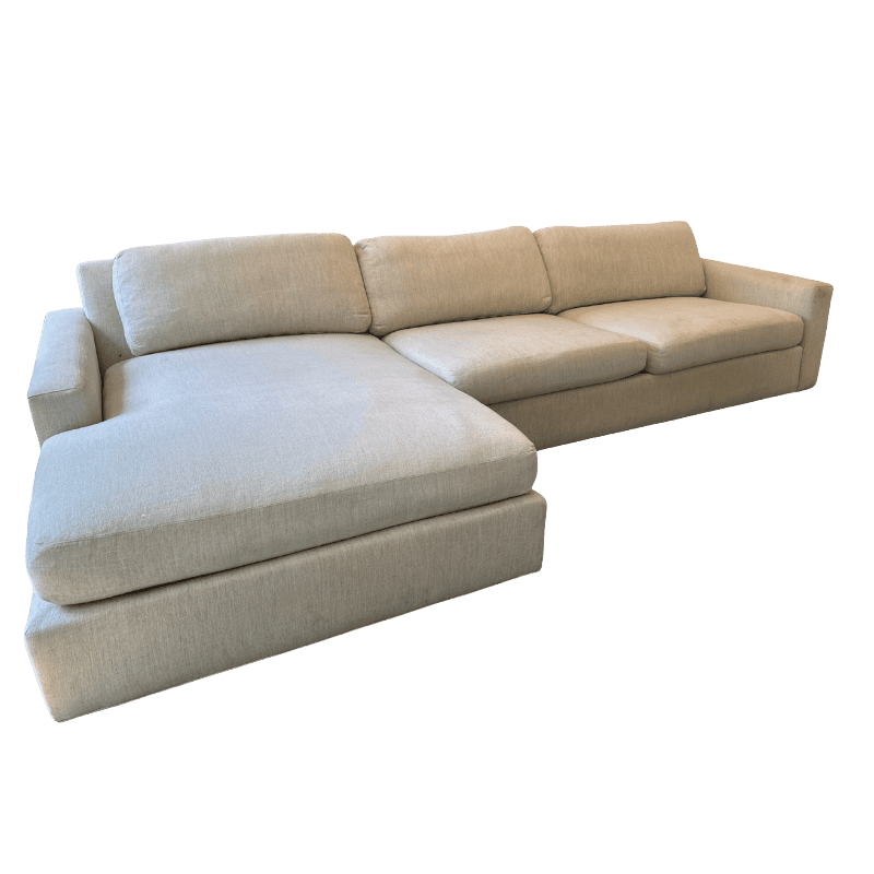 Linen Three-Seat Extra Deep Sectional with Right Arm Chaise
