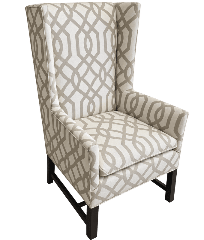 Modern Wingback Geometric Pattern Chair