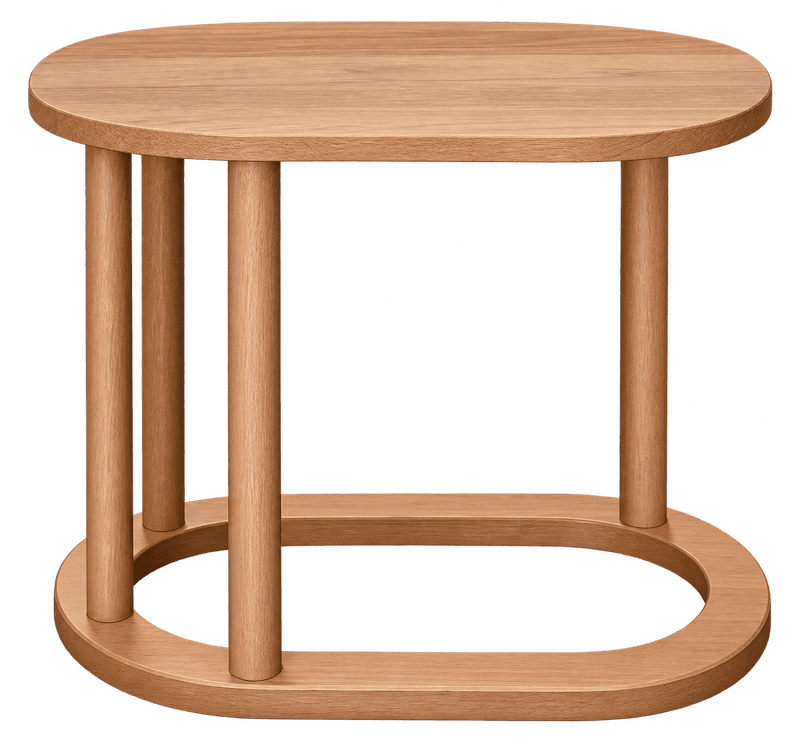Oval Wood Grain Side Table