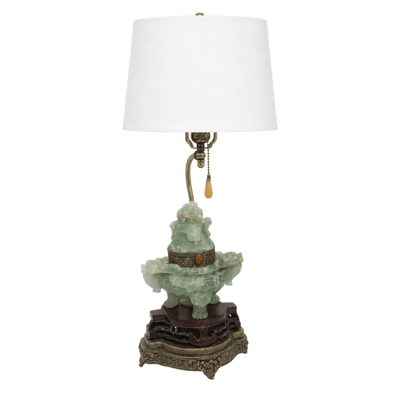 Vintage Chinese Jade Decorative Lamp